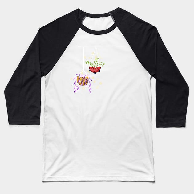 Sparkly Hanging Plants! Baseball T-Shirt by TheHermitCrab